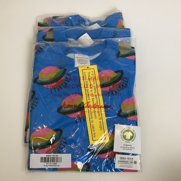 Hanna Andersson NWT Short John Pajamas In Organic Cotton Stargazer Print Size 3 - Picture 2 of 5